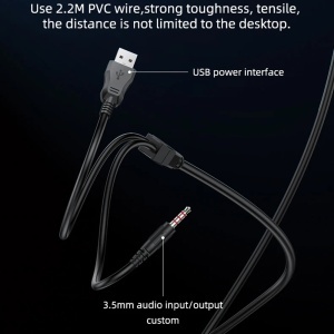 Casti Gaming, Surround 3D, RGB, Jack 3.5mm, USB, Mic, Yesido, Negru - Img 7