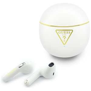 Casti In-ear, BT, TWS - Guess Script Print (GUTWSA15HETH) - White