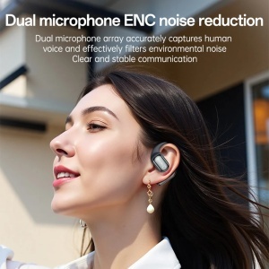 Casti wireless, Open-ear, Bluetooth 5.4, LCD, 14.2mm, Yesido, Negru - Img 6