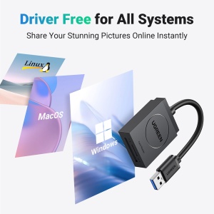 Cititor de Carduri SD, Micro SD la USB 3.0, Plug & Play, 5Gbps, 15cm, Ugreen CR127, Negru - Img 4