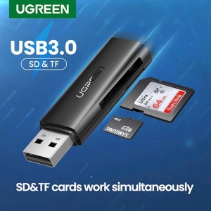 Cititor de Carduri, USB la SD/TF Card, 5Gbps, 512GB, Plug&Play, Ugreen CM264, Negru - Img 3