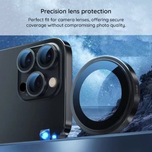 Folie Camera pentru iPhone 17 Pro / iPhone 17Pro Max, Sapphire Crystal Original Lens Glass Blueo, Protectie camera telefon, Albastru - Img 7