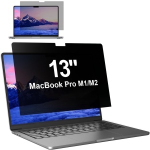 Folie MacBook Pro 13", Protectie Vizuala Anti Spy, set cu sticker, VisionProX, Privacy