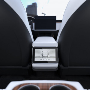 Folie pentru Display Auto Tesla Model X 2022 / Model S 2021, Spigen Glas.tR Slim - Negru - Img 4