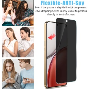 Folie pentru Honor 600 Lite, Anti-spy Ultra HD, Protectie 9H, Montare Simplă, 111D, set cu sticker, Privacy - Img 4