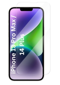 Folie pentru iPhone 13 Pro Max / 14 Plus, SKYDDAR INNOVATION, Protectie 9H, 0.3mm, Clear Vision, set cu sticker, Transparent