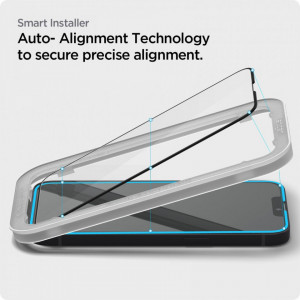Folie sticla iPhone 13 / 13 Pro / iPhone 14, ALM Glas (2xPack) Spigen - Negru - Img 3