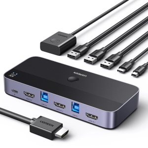 HDMI KVM Switch, 4K@60Hz, 5Gbps, Support 3D, Ugreen CM664, Negru - Img 2