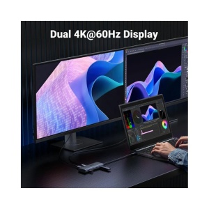 Hub USB-C la 3xUSB-C, 2x USB, 2x HDMI, 4K@60Hz, 10Gpbs, PD100W, Ugreen, Gri - Img 3