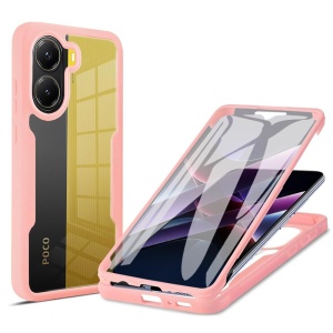 Husa 360° Xiaomi Poco X7 Pro, SKYDDAR INNOVATION, [Pachet 360°] ColorVerse, Roz, set cu sticker