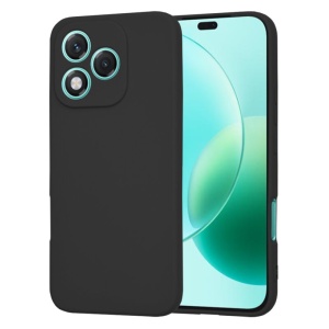 Husa Honor 400 Lite din Silicon Catifelat, SoftElegance, set cu sticker, Negru