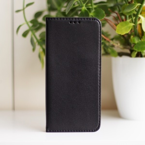 Husa Honor Magic8 Lite, Tip Carte, piele ecologica, Inchidere Magnetica, Slot Card, Smart Classic, Negru - Img 5