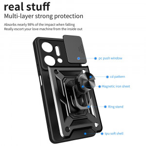 Husa Honor X7a cu inel magnetic, Techsuit CamShield - Negru - Img 6