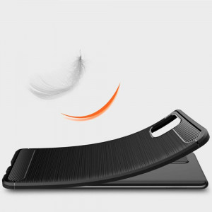 Husa Honor X8 din silicon, Slim, cu textura Fibra Carbon - Negru - Img 6