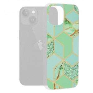 Husa iPhone 15 Marble Series, Techsuit - Green Hex - Img 7