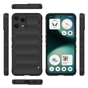 Husa Nothing Phone (3a) Lite din Silicon Mat, set cu sticker, Magic Shield, Negru - Img 2