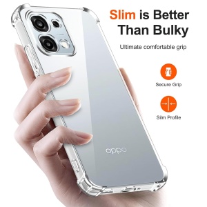 Husa Oppo A6 Pro 5G din Silicon Slim, set cu sticker, Shockproof Clear, Transparenta - Img 4