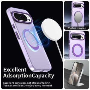 Husa pentru Google Pixel 10 / Pixel 10 Pro, MagSafe, Antisoc, set cu sticker, CandyCase, Mov - Img 2