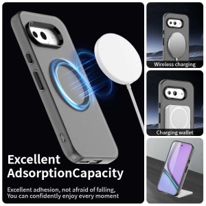 Husa pentru Google Pixel 10a, MagSafe, Antisoc, set cu sticker, CandyCase, Negru - Img 3