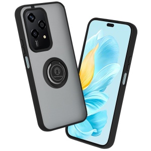 Husa pentru Honor 200 Lite, SKYDDAR INNOVATION, Glinth cu Inel Rotativ 360° Magnetic, Negru, set cu sticker - Img 1