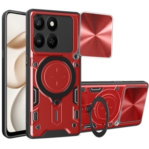 Husa pentru Honor 400 Smart / X7d 4G, SKYDDAR INNOVATION, CamGuard Pro, Inel Magnetic, Protectie Camera, set cu sticker, Rosu