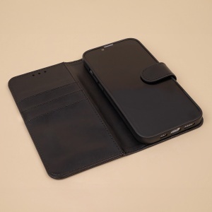 Husa pentru Honor 400, Tip Carte, Piele Ecologica, Inchidere Magnetica, 3 Sloturi Card, set cu sticker, Smart Classic, Negru mat - Img 6