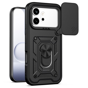 Husa pentru Honor 600 / 600 Pro, protectie camere, Inel magnetic, set cu sticker, CamShield, Negru