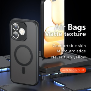 Husa pentru Honor 600 Lite MagSafe, Antisoc, Finisaje Premium, PureFrost, set cu sticker, Negru frost - Img 3