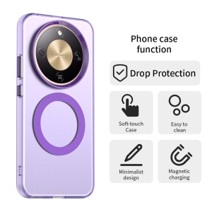 Husa pentru Honor Magic8 Lite, MagSafe, Antisoc, set cu sticker, CandyCase, Mov - Img 2
