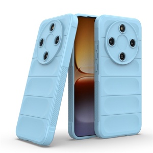 Husa pentru Honor Magic8 Lite, SKYDDAR INNOVATION, Magic Shield, din Silicon Mat, set cu sticker, Bleu - Img 2