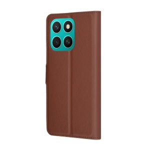 Husa pentru Honor X8c, SKYDDAR INNOVATION, Leather Wallet, tip Carte cu Portofel Interior, Finisaje Premium, set cu sticker, Maro - Img 5