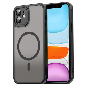 Husa pentru iPhone 11, SKYDDAR INNOVATION, HaloFrost MagSafe II, Antisoc, set cu sticker, Negru