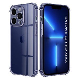 Husa pentru iPhone 13 Pro Max, SKYDDAR INNOVATION, Shockproof Clear Silicone, Silicon Slim, set cu sticker, Fumuriu