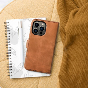 Husa pentru iPhone 13 Pro Max tip carte magnetic, Skyddar Tender - Maro - Img 6
