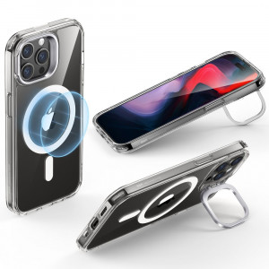 Husa pentru iPhone 15 Pro Max - ESR Classic Hybrid HaloLock Kickstand - Clear - Img 5