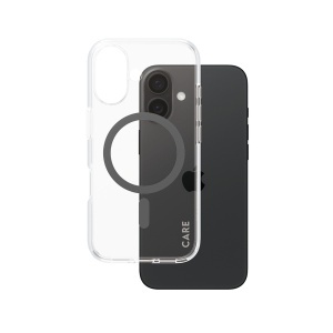 Husa pentru iPhone 16, PanzerGlass, CARE Flagship Urban Combat Black MagSafe, Anti-Soc 4.8m, Anti-Ingalbenire, Design Slim, Compatibila MagSafe, Transparenta