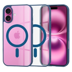 Husa pentru iPhone 16 Plus, SKYDDAR INNOVATION, MagSafe Pro din silicon, set cu sticker, Albastru