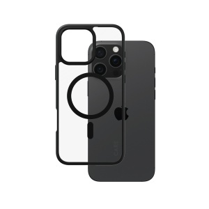 Husa pentru iPhone 16 Pro Max, PanzerGlass, CARE Flagship Urban Combat Black MagSafe, Anti-Soc 4.8m, Anti-Ingalbenire, Design Slim, Compatibila MagSafe, Transparenta