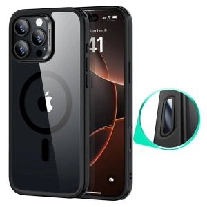 Husa pentru iPhone 16 Pro Max, slim, ESR Classic Hybrid HaloLock, Negru/transparenta
