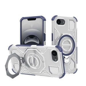 Husa pentru iPhone 16e, Antisoc, SKYDDAR INOVATION, Carbon Shield PRO, Magsafe, set cu sticker, Albastru