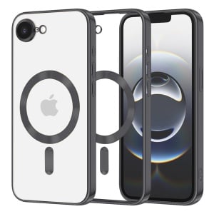 Husa pentru iPhone 16e, Luxury Shield Magsafe, Protectie Antisoc, set cu sticker, Negru