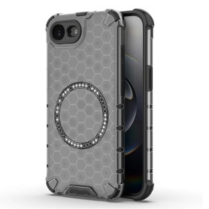 Husa pentru iPhone 16e, SKYDDAR INNOVATION, HoneyComb Shield MagSafe, Antisoc, set cu sticker, Negru