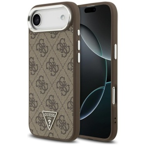 Husa pentru iPhone 17 Air, Hardcase 4G Triangle Logo MagSafe, Guess, Maro