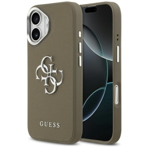 Husa pentru iPhone 17, Hardcase Grained Big 4G Classic Logo, Guess, Maro
