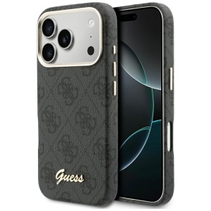 Husa pentru iPhone 17 Pro, 4G Script MagSafe, Guess, Negru