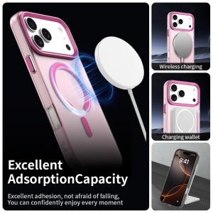 Husa pentru iPhone 17 Pro Max, MagSafe, Antisoc, set cu sticker, CandyCase, Roz - Img 8