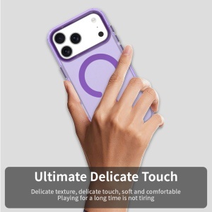 Husa pentru iPhone 17 Pro Max, MagSafe, Antisoc, set cu sticker, CandyCase, Mov - Img 8
