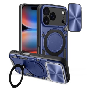 Husa pentru iPhone 17 Pro Max, SKYDDAR INNOVATION, CamGuard Pro, Inel Magnetic, Protectie Camera, set cu sticker, Albastru - Img 1