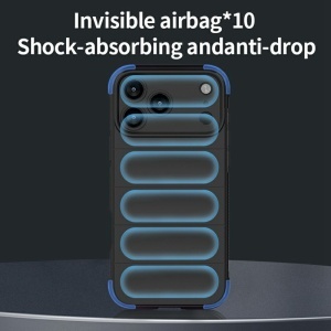 Husa pentru iPhone 17 Pro Max, SKYDDAR INNOVATION, Magic Shield, din Silicon Mat, set cu sticker, Negru - Img 3
