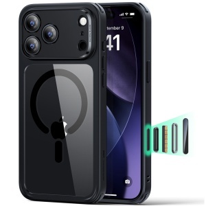 Husa pentru iPhone 17 Pro Max, slim, ESR Classic Hybrid HaloLock, Negru/transparenta